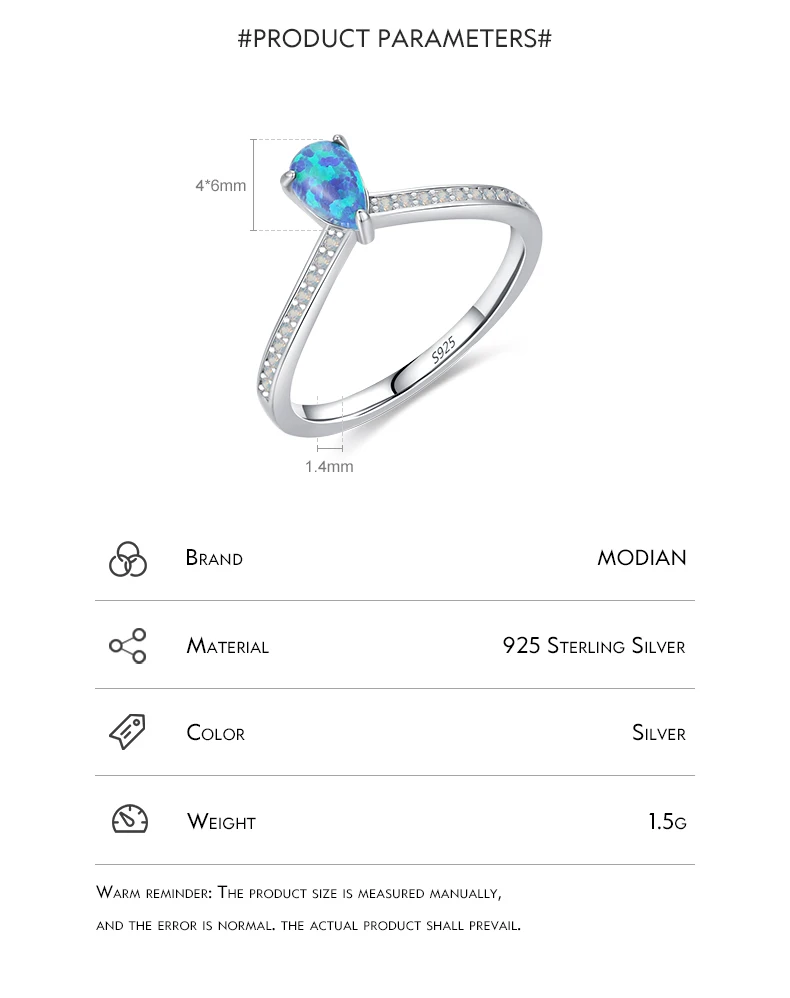 MODIAN 2023 925 Sterling Silver Exquisite Opal Rings For Women Fashion Sense Of Design Wedding Anniversary Gift Fine Jewelry