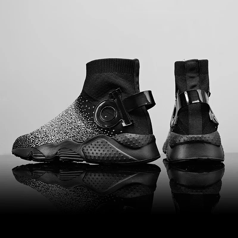High Top Casual Shoes Breathable Socks Shoes Outdoor Sports Shoes Soft Mesh Slip on Cushioned Men Sneakers Plus Size 39-46