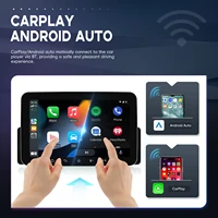 Lecteur multimédia automobile Android Podofo 7 pouces 4+64G 1 Din, CarPlay sans fil, Android Auto, système intelligent pour voiture, navigation GPS, WiFi, BT, autoradio stéréo FM RDS EQ 2