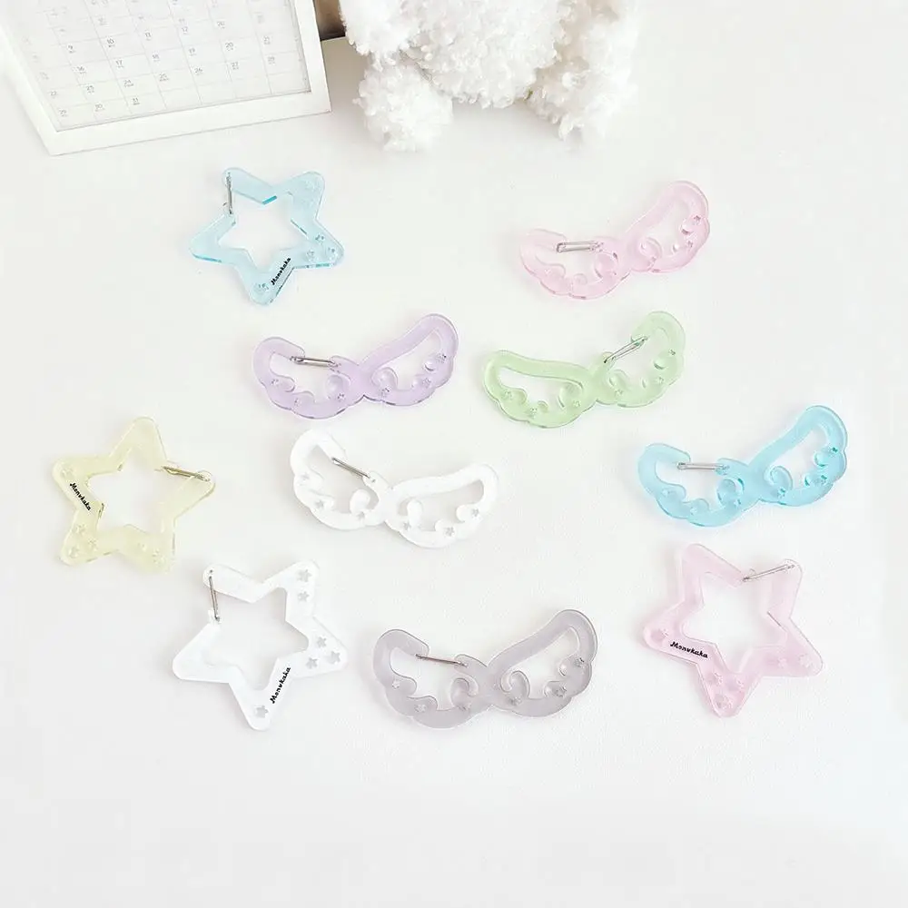 INS Acrylic Wings Shape Carabiner Korean Candy Color Card Holder Keychain Decorative Buckle Mountain Buckle Bag Pendant 4