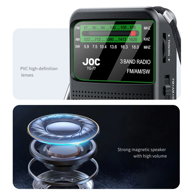 Emergency Pocket Radio FM/AM/SW with Rechargeable Type-C 4