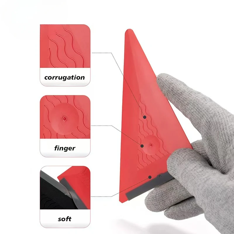 Triangle Window Tints Silicone Squeegee Carbon Fiber Vinyl Film Wrapping Car Scraper Household Glass Sticker Remover Tools