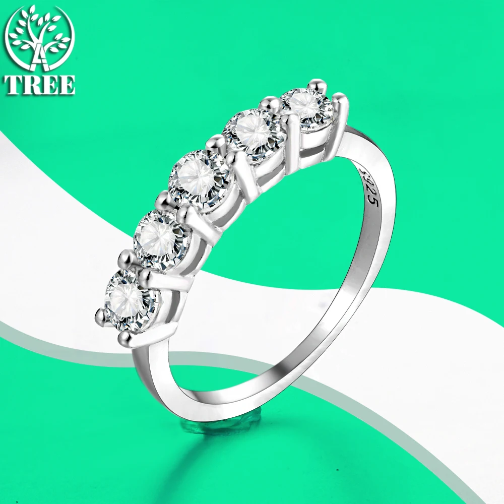 ALITREE D Color Moissanite Ring 925 Sterling Sliver Sparkling Diamond Rings con certificato GRA fedi nuziali per gioielli per le donne