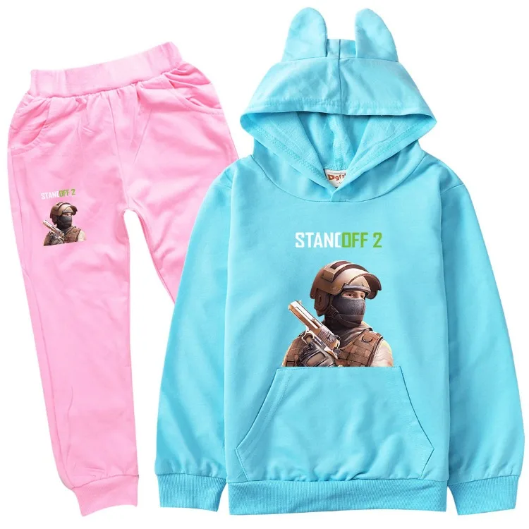 Heißes Spiel Abstands halter 2 Kleidung Kinder Sweatshirts Hoodies Hosen 2 stücke Set Baby Jungen Sportswear Kleinkind Mädchen Trainings anzug Kinder-Sets – Detail 13