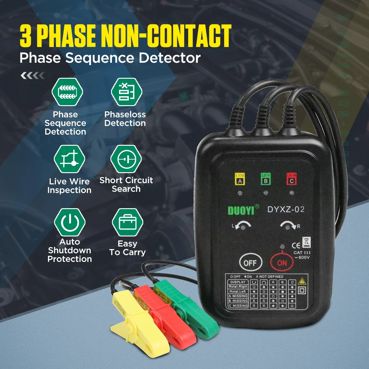 DUOYI DYXZ-02 Voltage Indicator Tester/ Non-Contact Phase Sequence