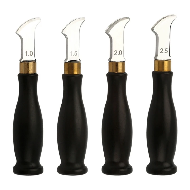 LeatherEdge 주름 도구 스테인레스 LeatherEdger Creaser Skiving 압착 도구 LeatherCrimping 도구 1/1.5/2/2.5mm F1CC