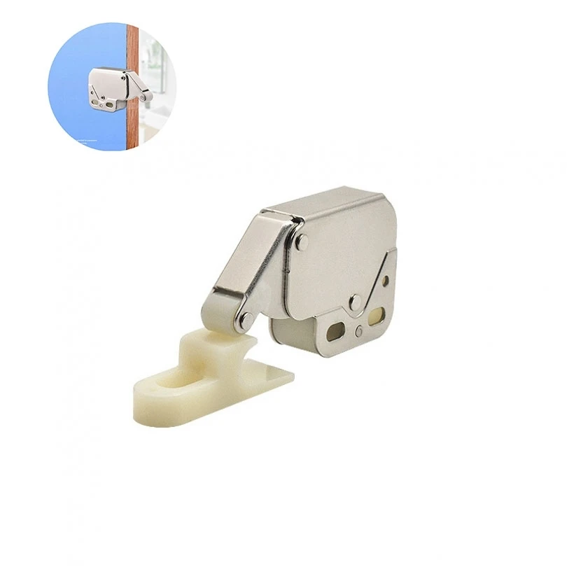 Cabinet Door Lock Cabinet Locks Automatic Spring Rebound Bump Bead Push Type Mini Latches Cabinet Wardrobe Furniture Safety
