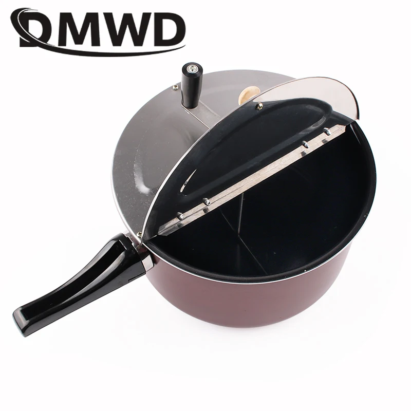 Hand-operated Stovetop Gas Popcorn Maker Commerical Popper Pot Nonstick Manual Hand Cranked Hot Oil Popped Corn Making Machine popcorn popper