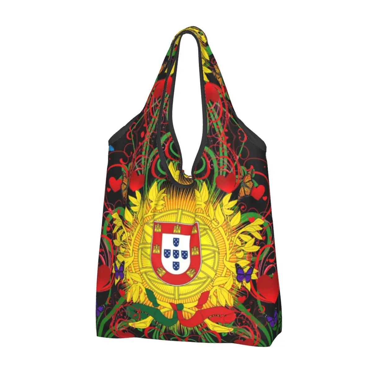 

Cute Portugal Portuguese Art Shopping Tote Bag Portable Coat of Arms Groceries Shoulder Shopper Bag