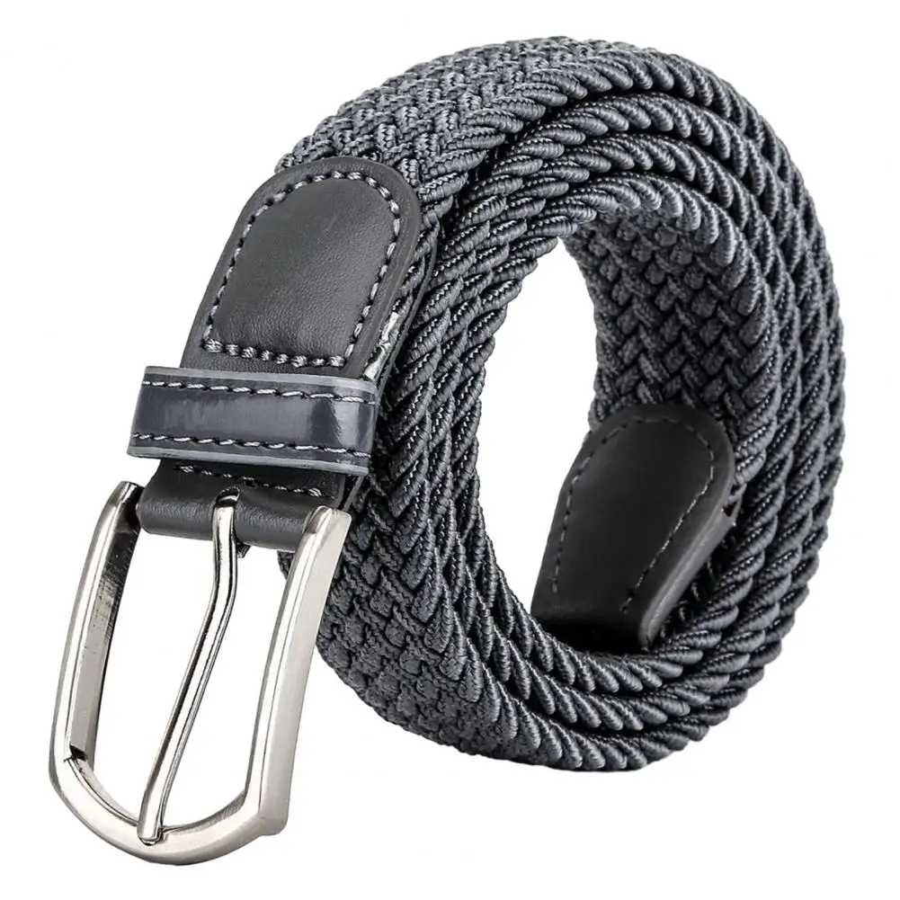 

Men Canvas Belt Metal Pin Buckle Wide Band Firm Stitching Military Tactical Waist Strap Male Elastic Belt Pants Jeans Matching