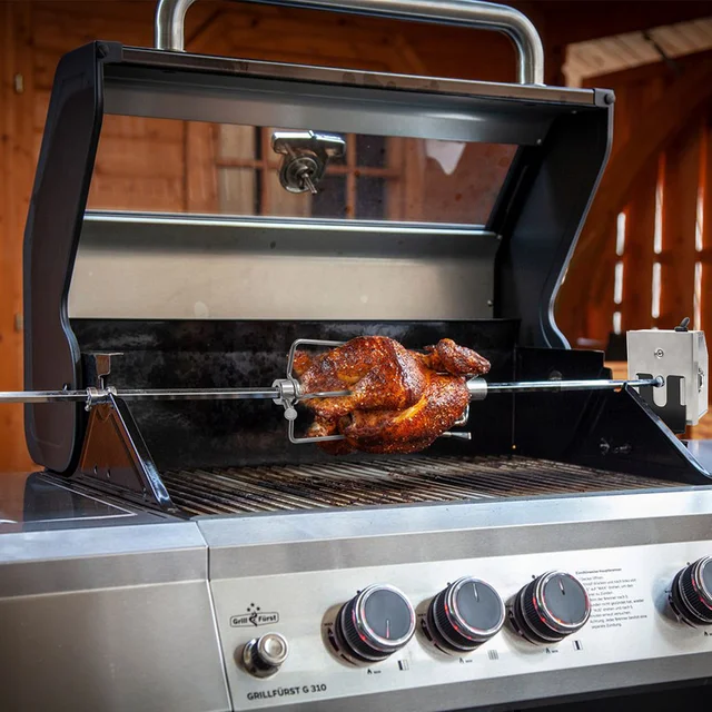 Automatikus Bbq Grill Rotisserie Electric Motoros Fém Kültéri Nyárs Pörkölt Rúd Faszén Sertés Csirke Marhahús Kemping Piknik Szerszámok - Image 5