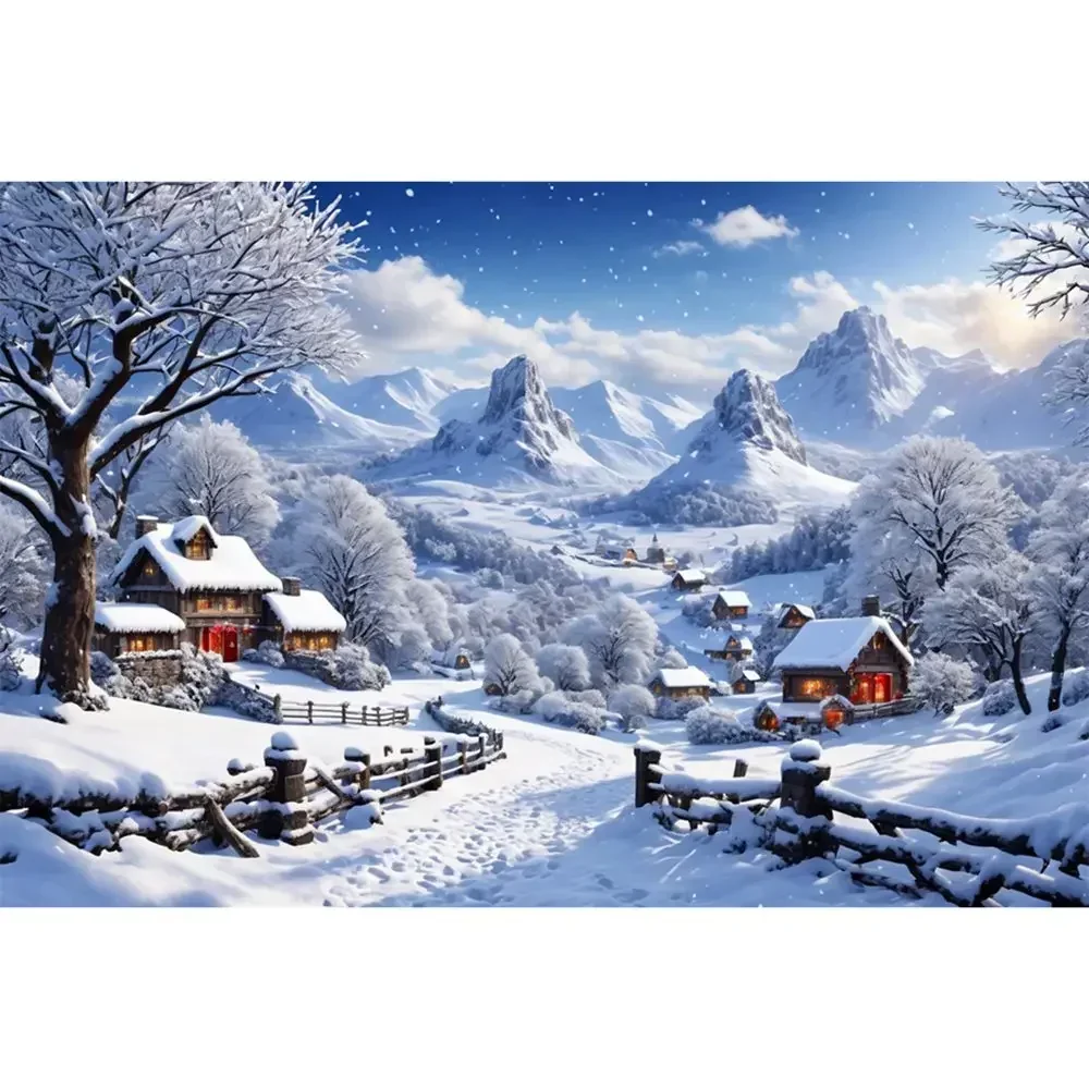 Toile De Fond Forêt Hivernale 2,4 x 1,8 m – Décoration Noël, Flocons, Arbres, Pour Photos Et Vidéos - 9
