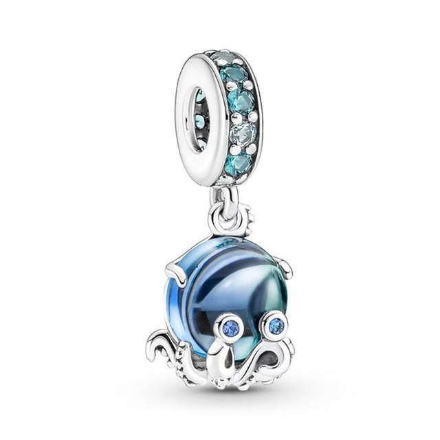 Summer Series Blue Ocean Octopus Turtle Safety DIY Beads Fit Original Pandora Charms Silver 925 Bracelet Bead Jewelry Making
