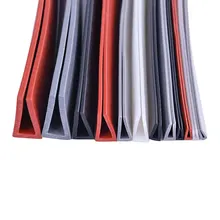  5 Meters Translucent Red Gray Black Silicone Rubber U Sealing Strip Glass Metal Wood Panel Edge Trim U Strip Edge Shield 