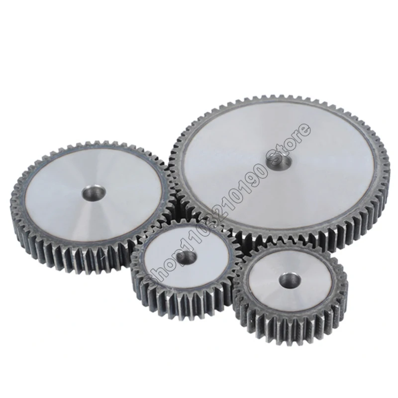 Spur Gear Pinion Gears Motor Tramission Gears 2M 2 Mod 10-25 Teeth Process Hole Flat Cylindrical High Frequency Quenching Teeth