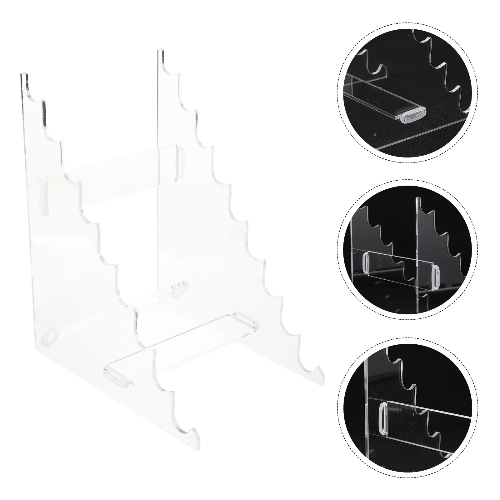 

Writing Brush Acrylic Pen Holder Office Display Shelves Stand Clear Pencil Rack