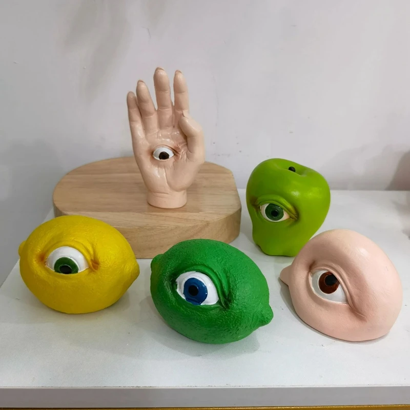 

Статуя из смолы «все видимые фрукты», имитация с глазами, креативная скульптура, настольное украшение для дома