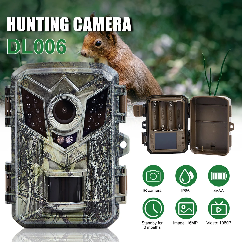 

Mini Hunting Camera 16MP 1080P Motion Activated 0.2s Trigger Time Infrared Night Vision Wildlife Obervation Trail Game Scouting