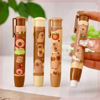 12 Pcs Wholesale Cute and Extendable Cartoon Otter Push-pull capybara Erasers for Students, No Trace for Learning Stationery 1