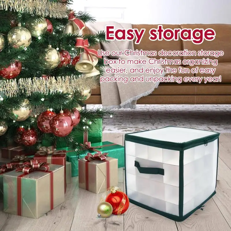Christmas Bauble Storage Box 64Grid Baubles Storage Christmas Balls Xmas Tree Decorations Organizer Bauble Toys christmas storage box holiday decoration box