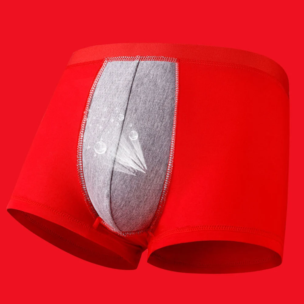 Men Boxer Cotton Underwear Breathable Male Panties Briefs Underpants New Year Of The Tiger Red Underwear Natal Year Boxershorts