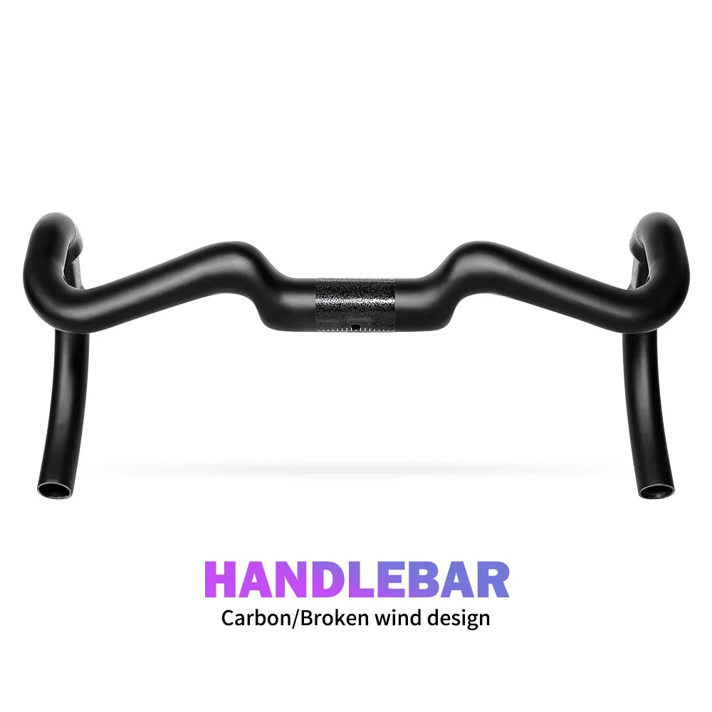 Full Carbon Fiber Handlebar Bicycle Accessories Bent Bar Black Matte