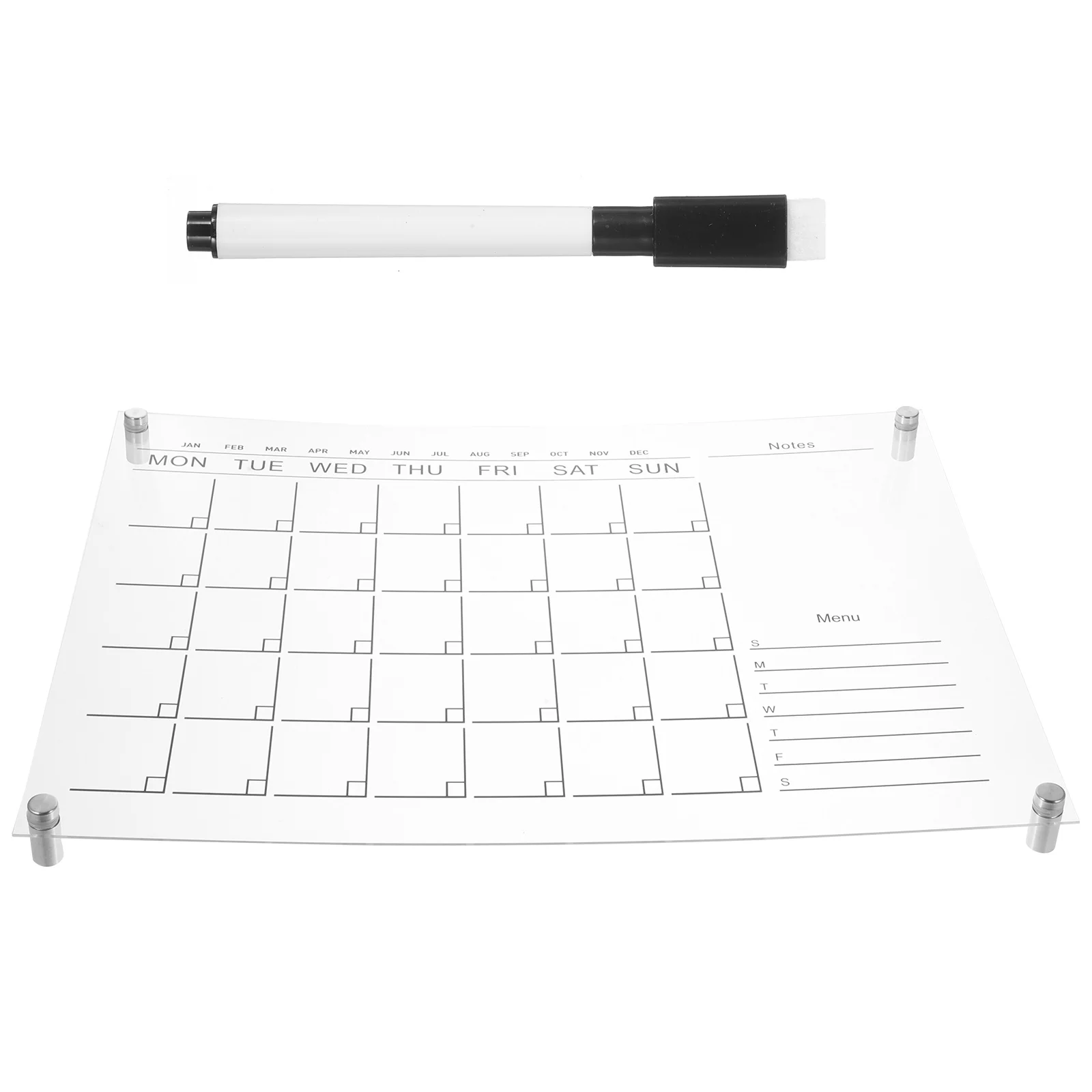 

White Board Weekly Planner Clear Calendar Dry Erase Acrylic Desktop Memo Travel