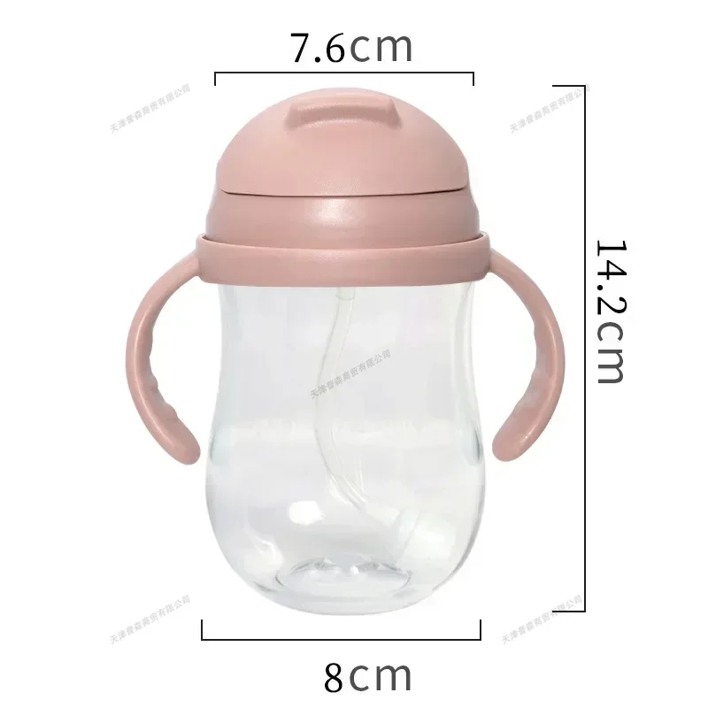 300ML Baby Bottle Baby Feeding Bottle with Handle Round Children's Water Bottle Controllable Water Flow Rate Milk Bottle