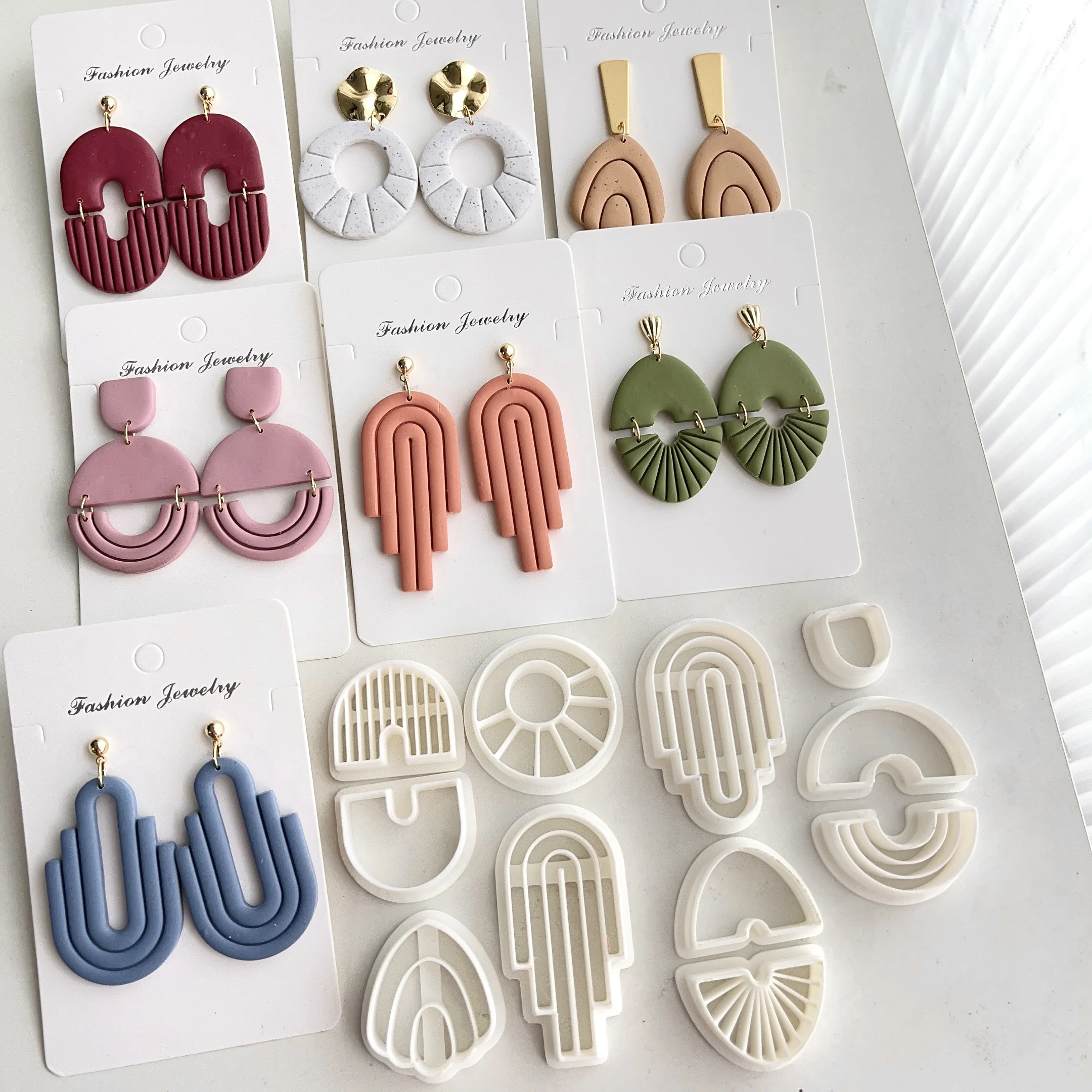Simplism Line Pattern Geometric Shape Polymer Clay Cutters Cutting Molds For DIY Earrings Jewelry Decoration Making Hand Tools
