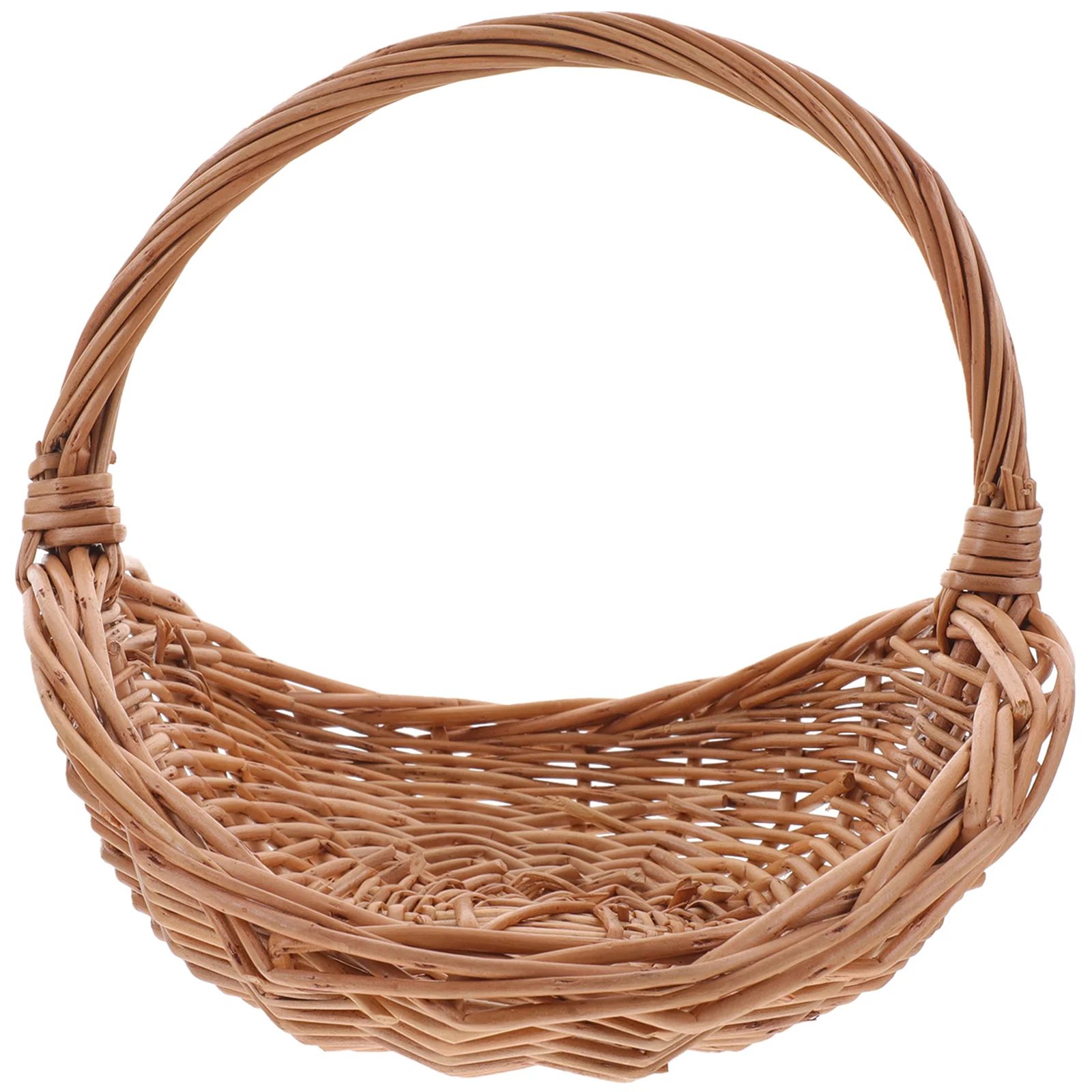 

Wicker Woven Basket Willow Gift Basket Fruit Picnic Easter Candy Serving Basket Handles Rattan Food Storage Basket Wedding