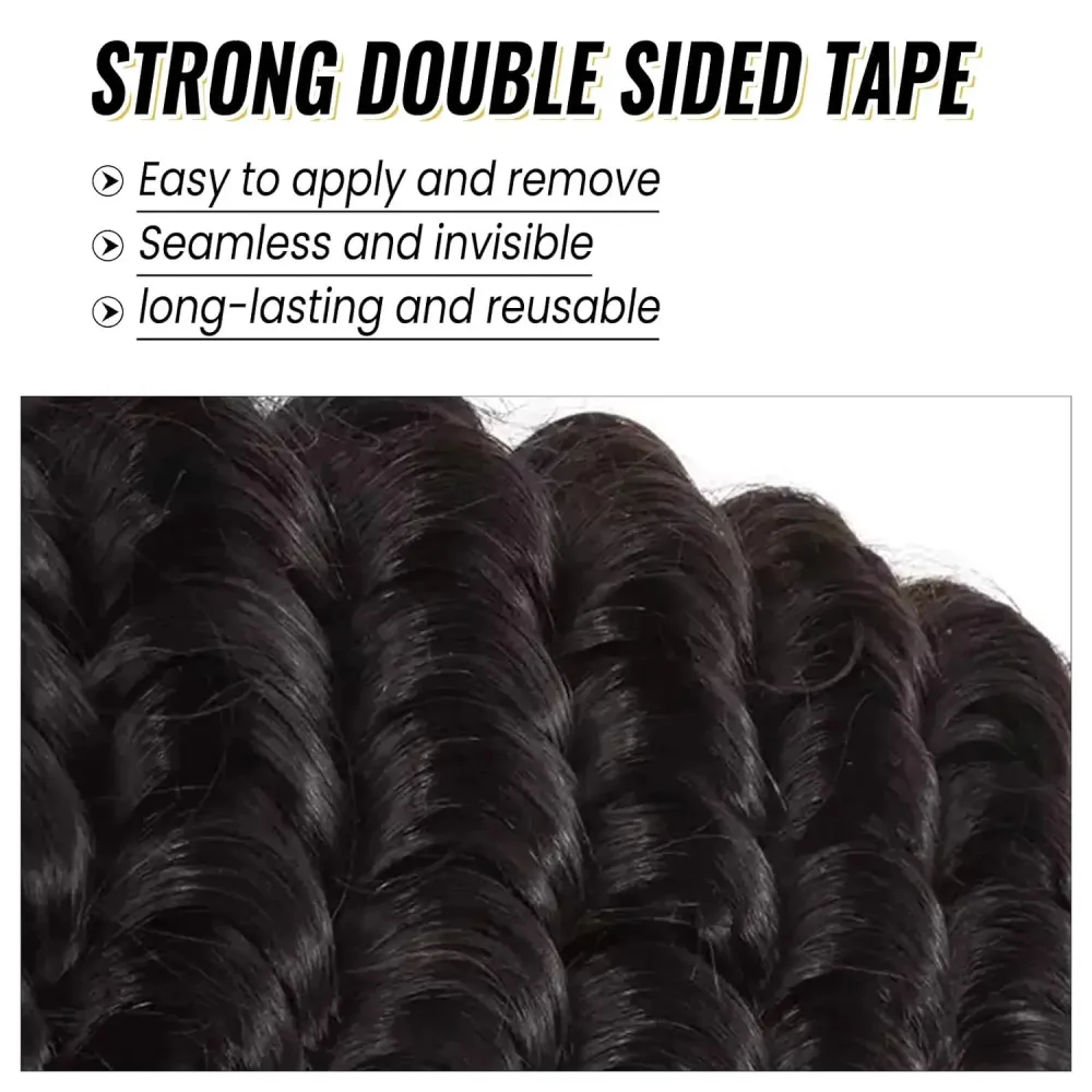 Tape In Hair Extensions Human Hair Deep Wave Invisible Seamless Tape In Extensions 16-26 Inches Natural Black #1B For Woman human hair extensions hair extensions
