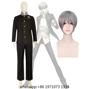 Parrucche e Uniformi per Cosplay di Narukami Yu di Persona 4, Costumi di Asakawa Hayato, Abiti Scolastici per Halloween, Abbigliamento Anime