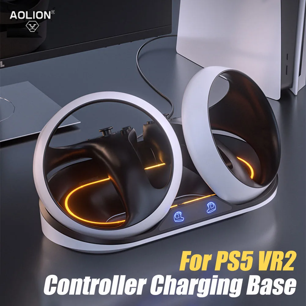 

Зарядная док-станция для контроллера PS VR2 с RGB-подставкой для зарядного устройства с защитой от падения для PS5 VR2 аксессуары для очков VR
