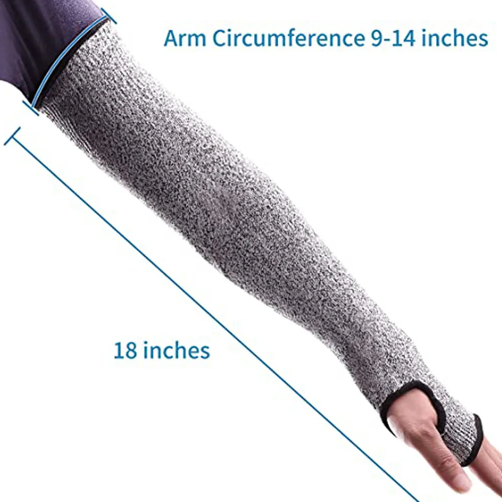 High Wear-resistant Cut-resistant Long Arm Breathable Level 5 Labor Protect Sleeve Occupy Work Industrial Use 45cm with Velcro