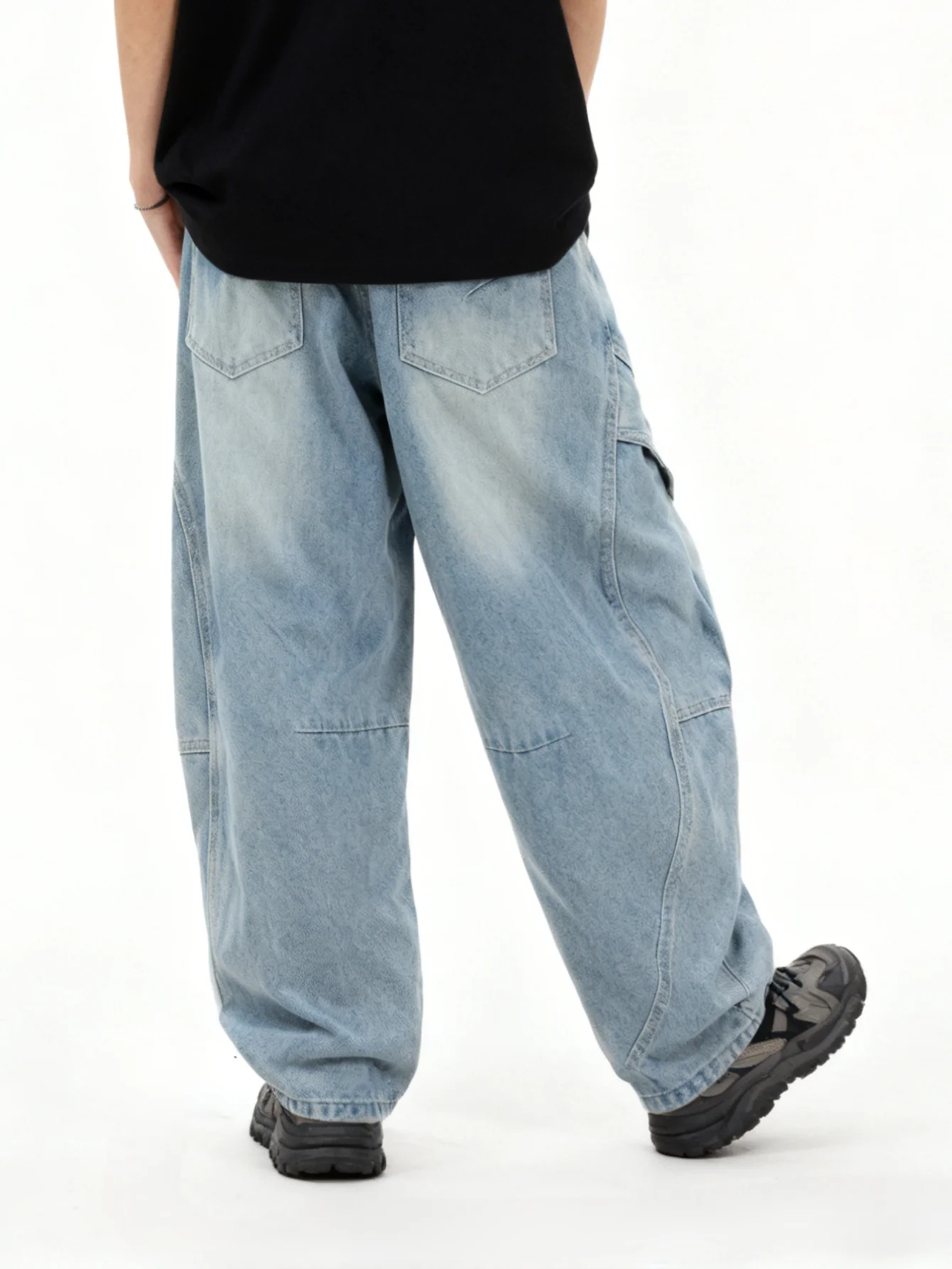 소년 및 청소년용 봄철 루즈핏 작업복 청바지, 일상복, 학교, 여가 및 야외 활동에 적합