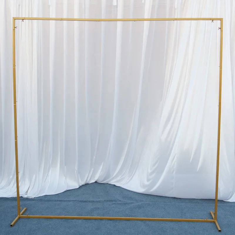 

2x2m Wedding Arch Garden Party Backdrop Decor Frame Flower Balloon Gold Rectangular Rack Metal Wedding Backdrop Stand