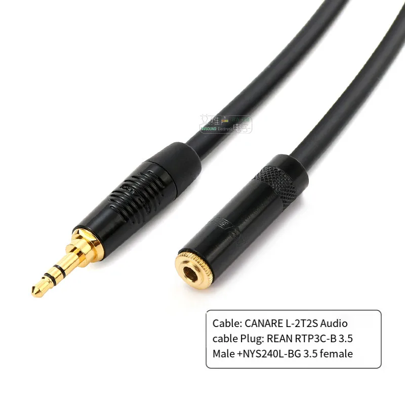 2 t2s canare 3,5 Kopfhörer-Verlängerung kabel nys240lbg Audio rtp3cb weibliches Kopf fieber kleiner 3-adriger Koppler rean – Detail 6