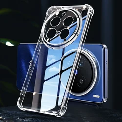 Luxury Airbag Phone Case - Clear Silicone Lens Protection Back Cover for Vivo X200 Pro (Clear)