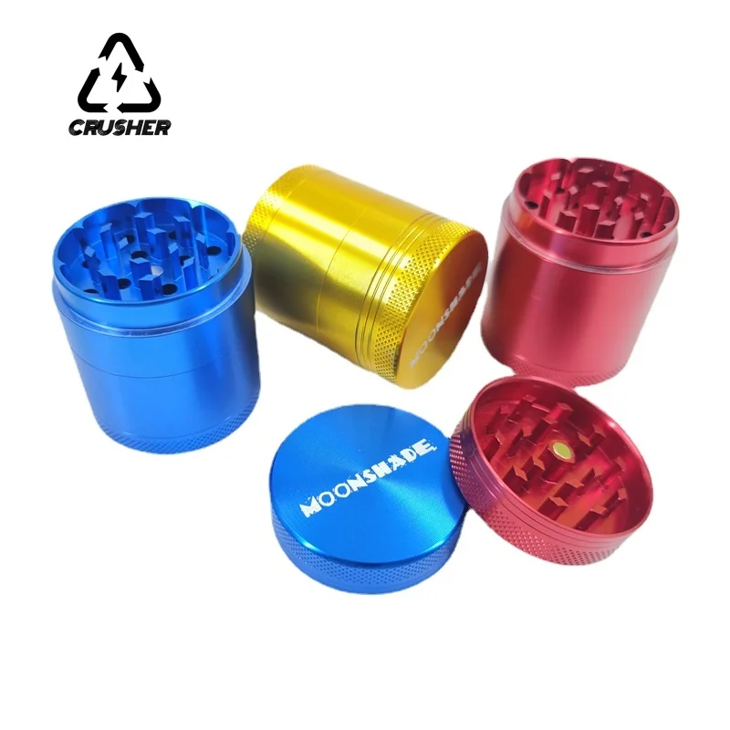 CRUSHER 알루미늄 합금 수동 담배 연마기, 40mm, 4 층 건조 허브 스파이스 커터, 컴팩트 및 편리한 흡연 액세서리
