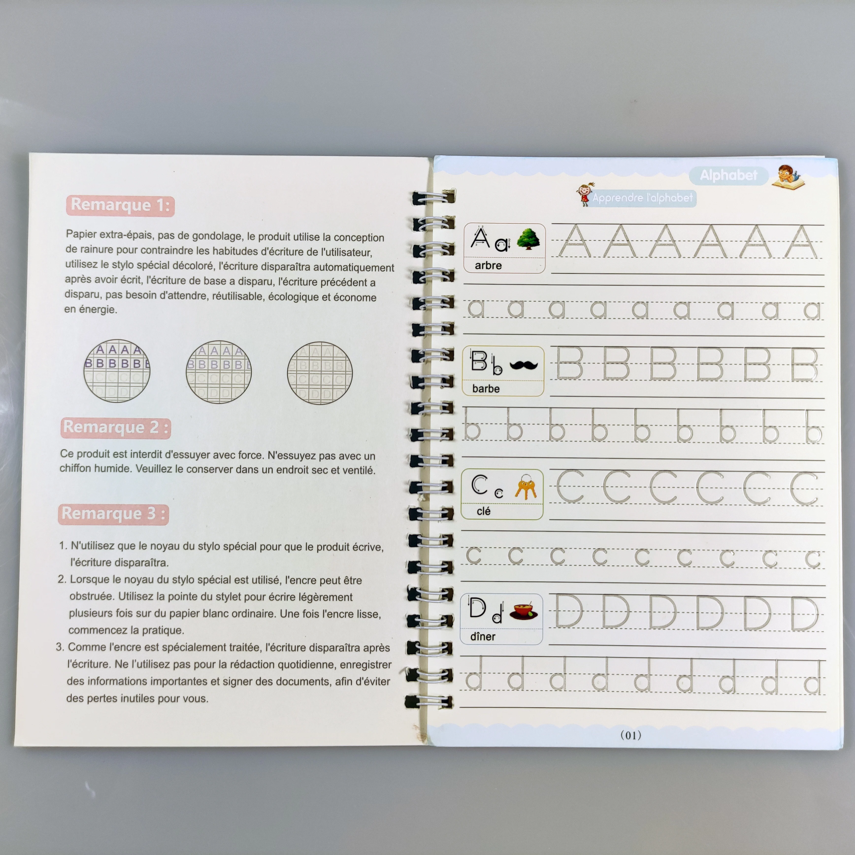 4books French Magic Practice Copybook Magic Book That Can Be Reused Learn Alphanumeric Drawing Math Writing Children Calligraphy 6