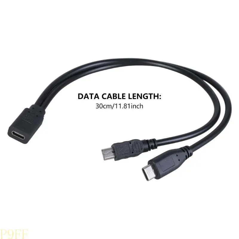 CS1W 다중 충전 케이블 USB C 분배기 케이블 2 in 1 고속 충전 코드 USB C 암