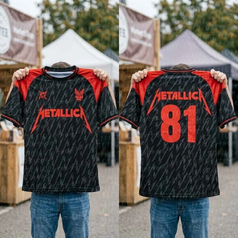 Sommer Metallica M72 Tour T-Shirt Tops Fußballtrikot Lässige Mode Rock T-Shirt Atmungsaktives Kurzarm-Top FamilyMatching