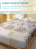 1Simple modern Plant Flower Leaf Butterfly printed matte Fitted Sheet, bedroom printed bed cover, bedding(excluding pillowcases) 4
