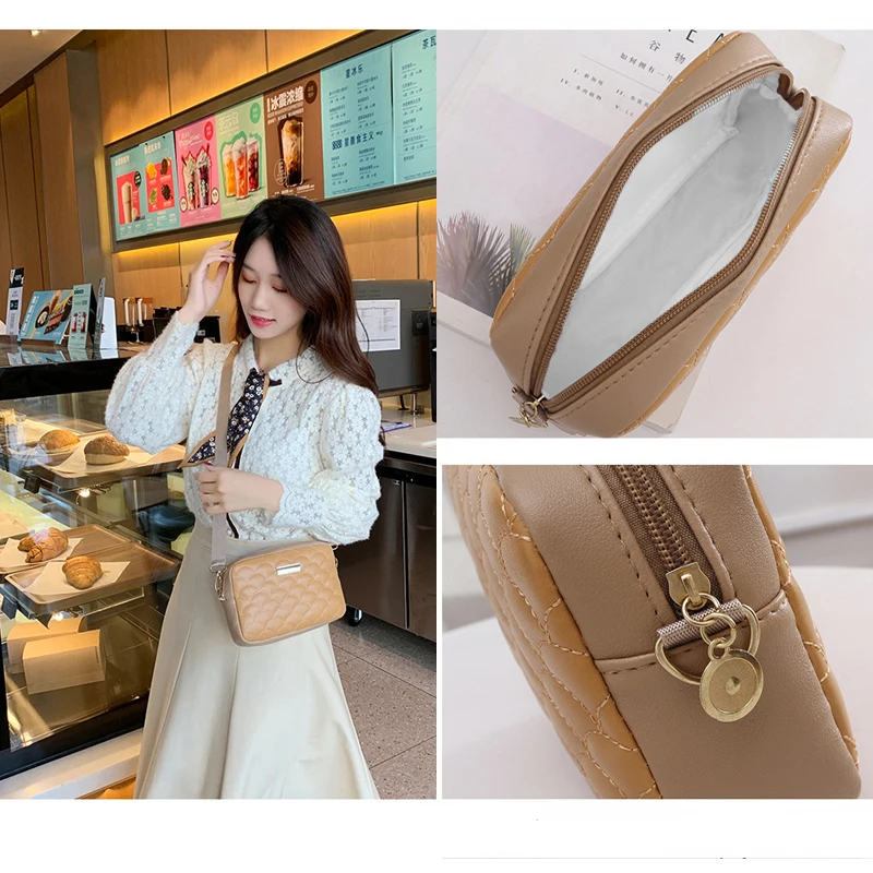 

Embroidered Messenger Bags Printing PU Leather Shoulder Crossbody Bag for Women Fashion Large Capacity Female Small Bags Cheap