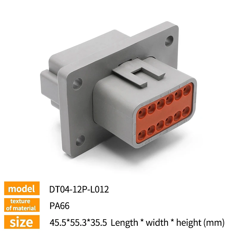 com flange fixa, DT04-6P-L012, 2 3 4