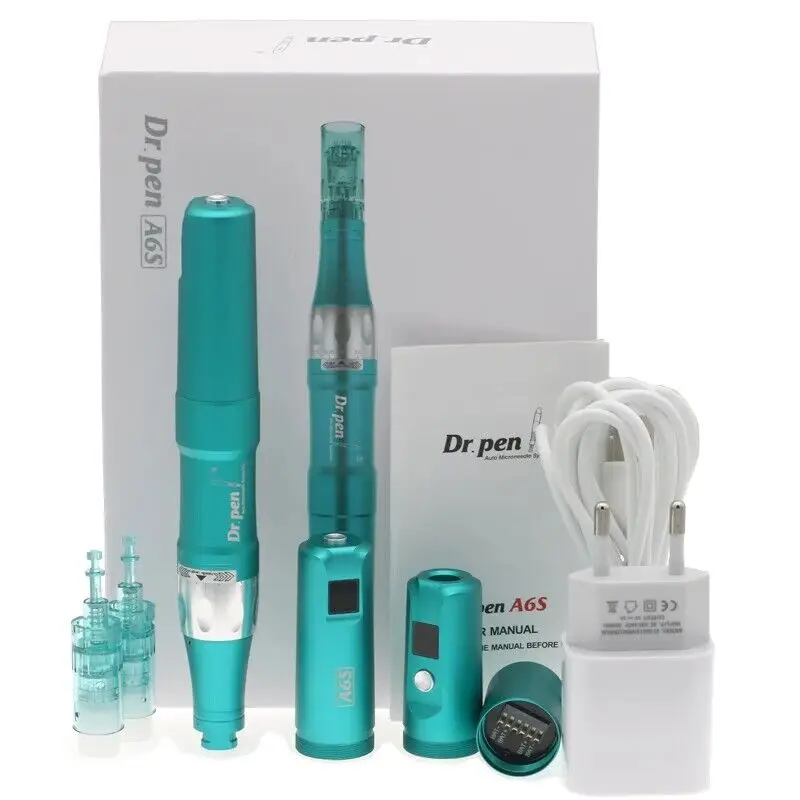 Dr. Pen-Stylo de microneedling Ultima A6S, électrique, sans fil, stylo automatique Derma, soins de la peau, outil de beauté, adhérence de 32 pièces