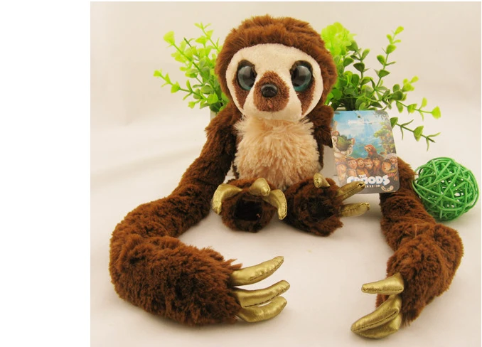 [ Funny ] 65cm 100cm Belt sloths Long arm monkey plush doll the Croods Factory direct sale toys soft Big eyes monkey baby gift