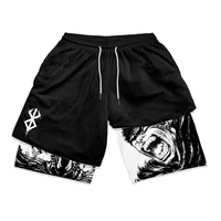 Y2K Summer Men Streetwear Anime Berserk Oversize Active Athletic Gym Short Pants Training Fitness Workout Track Shorts Clothes 1