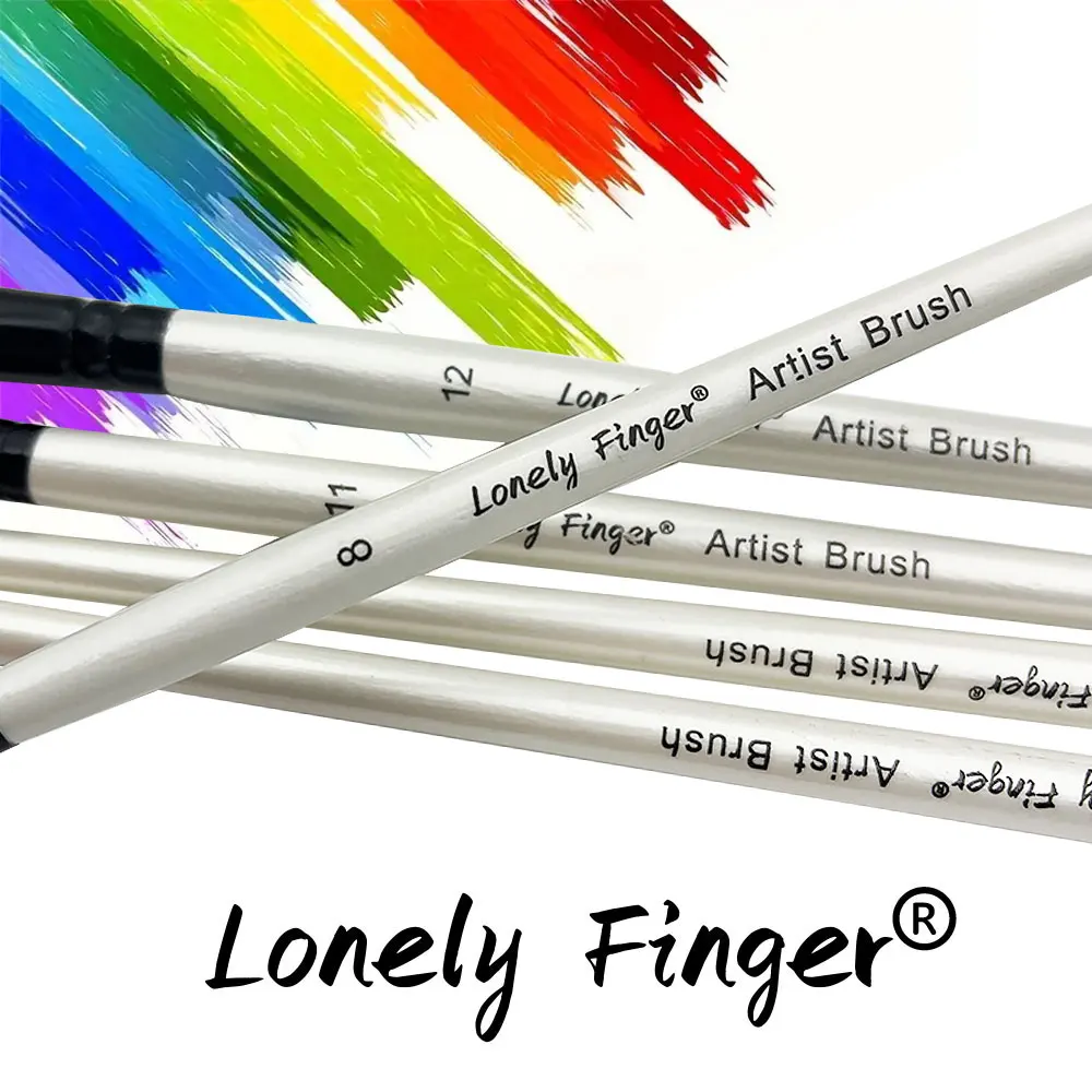 12Pcs Professional Quality Art Watercolor Brushes White Nylon Round Tip Set for Acrylic and Brushes for Face Body Nail Art 4