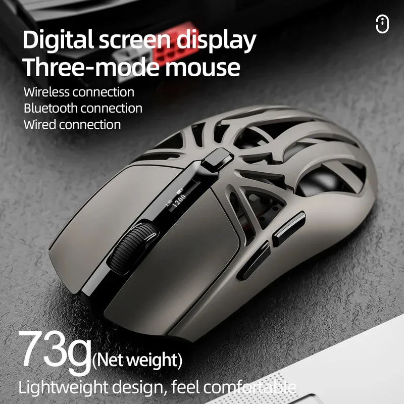 Hollow Out Ergonomic Design Bluetooth wireless 2.4g gaming mouse triple-mode lightweight e-sports gaming 1K return rate Computer